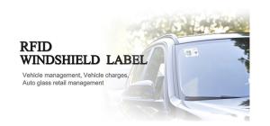 China PVC PET UHF RFID Windshield Tag Sticker With Number Printing For Vehicle Management wholesale