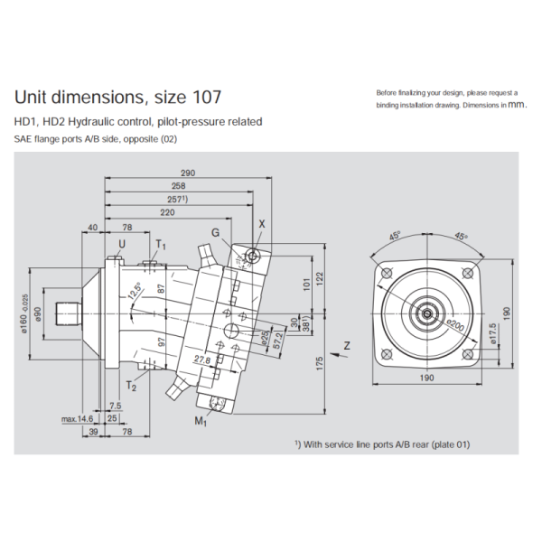 Rexroth A6VM High Power Density Variable Displacement Hydraulic Motor with High Starting Torque