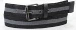Woven Stripe Tape Red Polyester Webbing Belt Old Silver Roller Buckle Available
