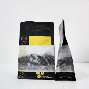 China 250g Coffee Powder Food Packaging Pouch Flat Bottom With Zipper Lock wholesale