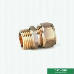 Female Threaded Coupling Pex Fittings Brass Color ISO Standard