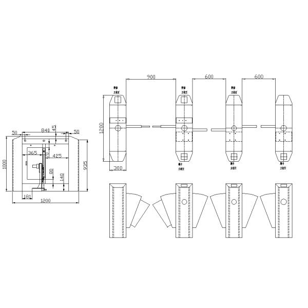 DC Motor Flap Barrier Turnstile