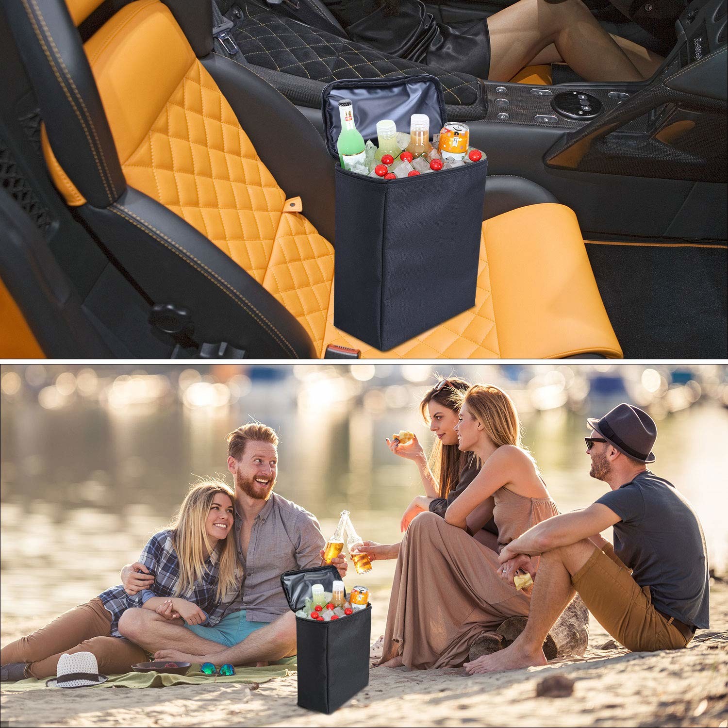 Hanging Car Trunk Organizer with Removable Cooler Collapsible Trunk Organizer with Lid