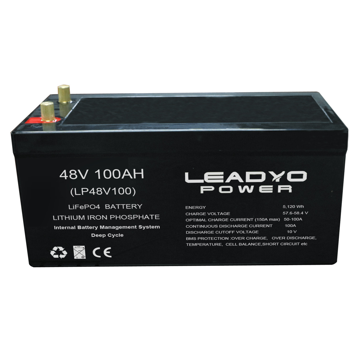 48V 90Ah 96Ah Golf Cart Smart Lifepo4 Battery Rechargeable Energy Power