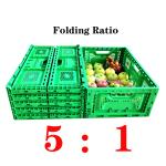 Collapsible Plastic Storage Crate Fold Plastic Fruit Crate Moving Box 600x400x22