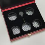 High quality caviar gift box in PU leather with gold foil logo for 30g and 125g