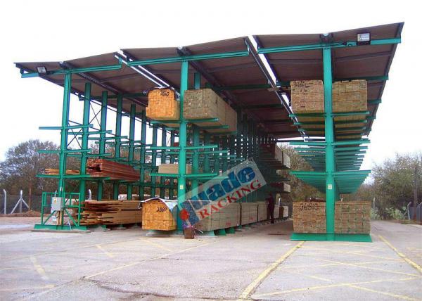 Quality 4650 Kg Per Arm Cantilever Steel Storage Racks Rows With Stacker Cranes for sale