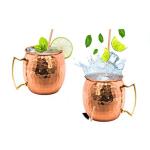 16oz Moscow Mule Mugs Bar Tool Set Hammered Copper Mugs With Stainless Steel