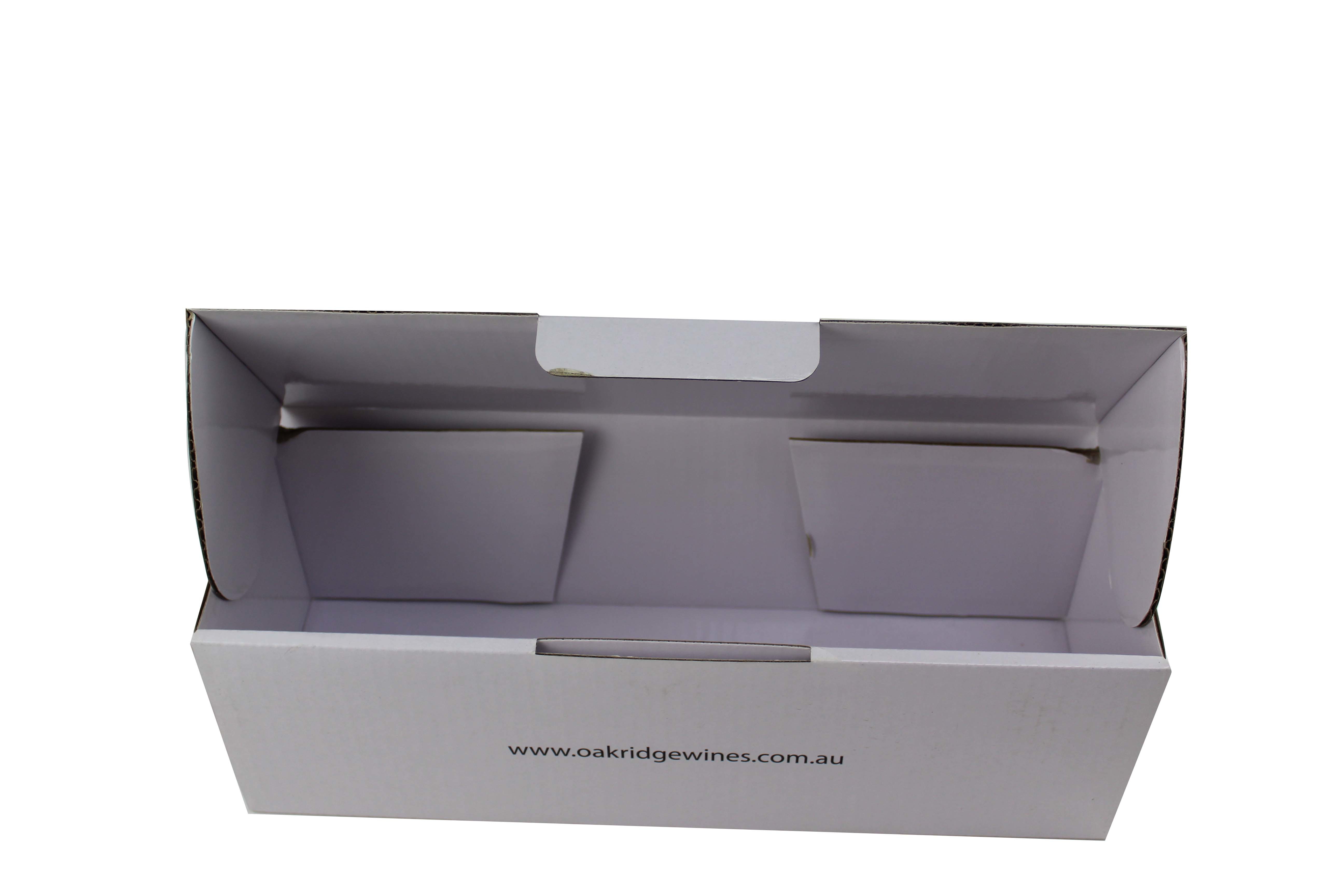 White Corrugated Folding Carton Box Carton For Single Pack Wine Bottle