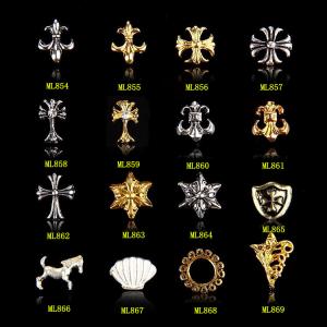China New nail designs /metal nail art/ gold studs nail jewelry 3D DIY floating charms ML854-869 on sale
