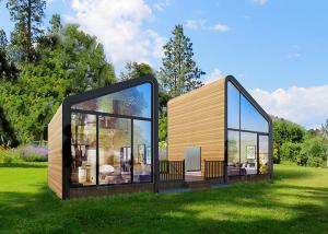 China 2pcs Fire Proof Garden Office Studios Custom Design ISO9001 Prefab Garden Offices wholesale