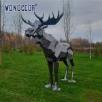 Unique Outdoor Stainless Steel Sculpture Large Public Art Geometry Elk
