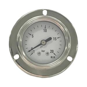 China 20bar All Stainless Steel Pressure Gauge Panel Mount With Glass Lens wholesale