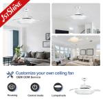 Invisible 42 Inch Smart Bedroom Ceiling Fan With LED Light CE Approved