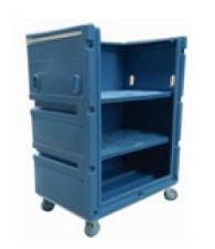 China Large Capacity Grey PE Plastic Hotel Laundry Cart For High Volume Linen Transport wholesale