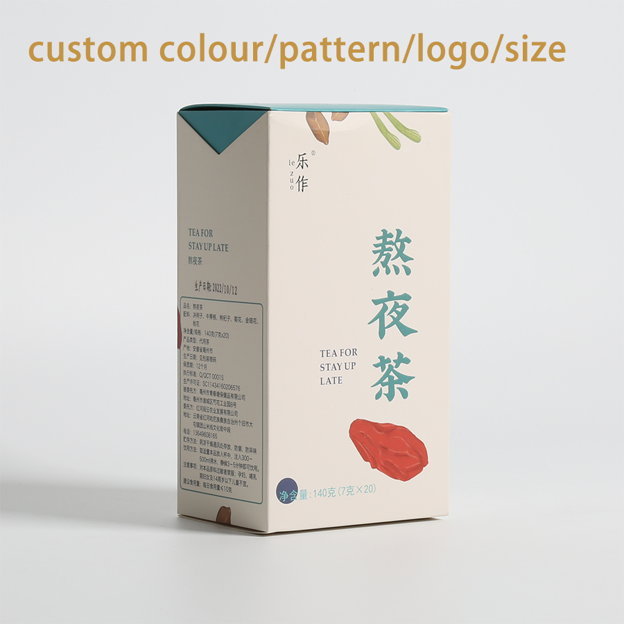 Paper Tuck Top Green Tea Packaging Box , Auto Lock Bottom Boxes CMYK 4 Color Printing