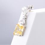 Yellow CZ Drop Earrings White Gold Plated 925 Cubic Zirconia Drop Earrings