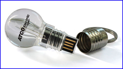Bulb LED Light 16GB USB Flash Drive Delicate Design Acrylic Material