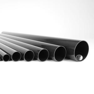 China Roll Wrapped Carbon Fiber Tube 14/16/18/20/25mm Glossy 1mm/2mm Wall Thickness wholesale