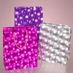 3D Bubble Embossed Jewelry Gift Bags Flat Paper Handle Durable For Promotion