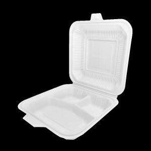 China Degradable Disposable PP Corn Starch Box Bento Clamshell Lunch Box wholesale
