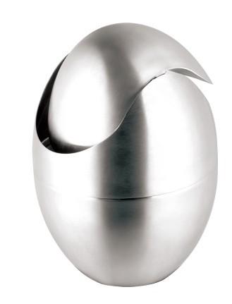 Egg-shaped Stainless steel desktop trash SHKT-8037-1,Stainless steel desktop