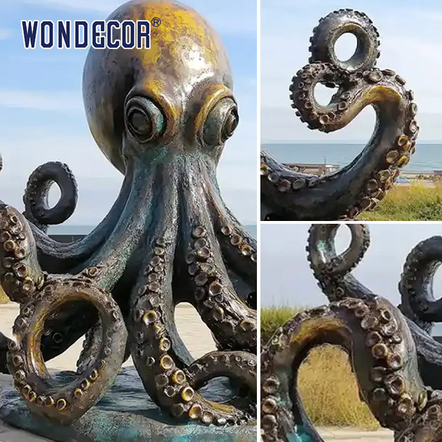Large Outdoor Bronze Octopus Sculpture For Unique Decoration