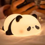 Silicone Panda Lamp 1200mah Sensitive Tap Control Warm White Breathing Light