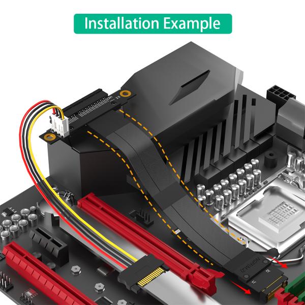 M.2 NGFF to PCIe 3.0 X4 Extension Cable 20cm Black