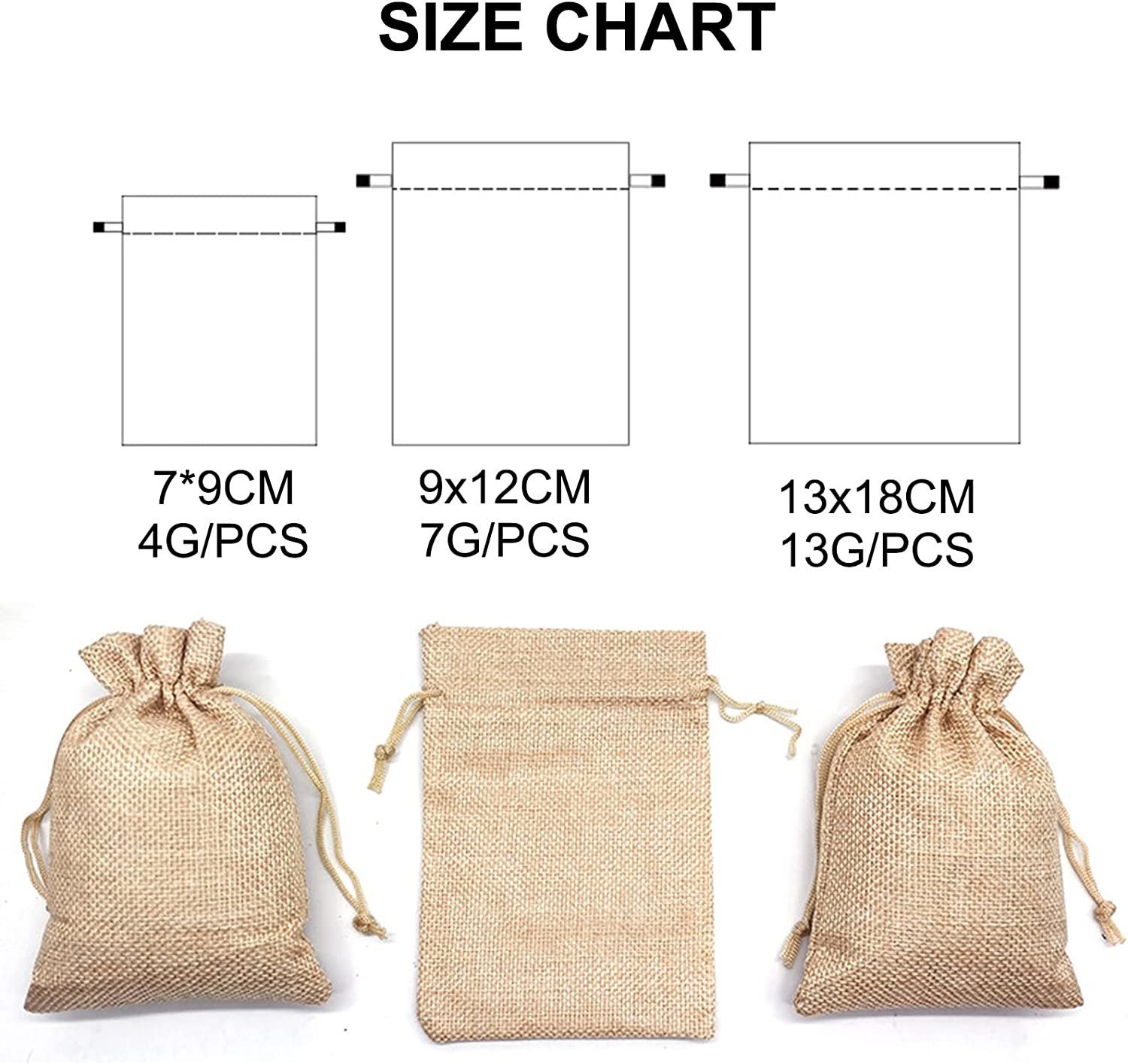 Gift Bags with Drawstring,Linen Burlap Bags Candy Bags Goodies Bag for Christmas Wedding Party