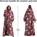 Breathable Wearable Blanket Hoodie Warm Sherpa Hooded Blanket Sweatshirt