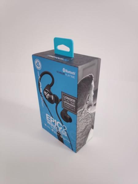 Luxury custom cardboard base&lid packaging box for earphone product with plastic