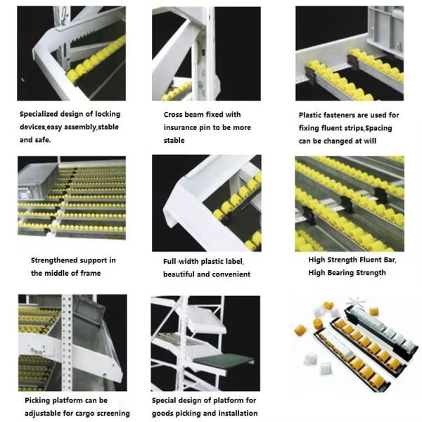 200–400kg/Lane Gravity Roller Racking , Gravity Flow Roller Rack For Fast Order Picking