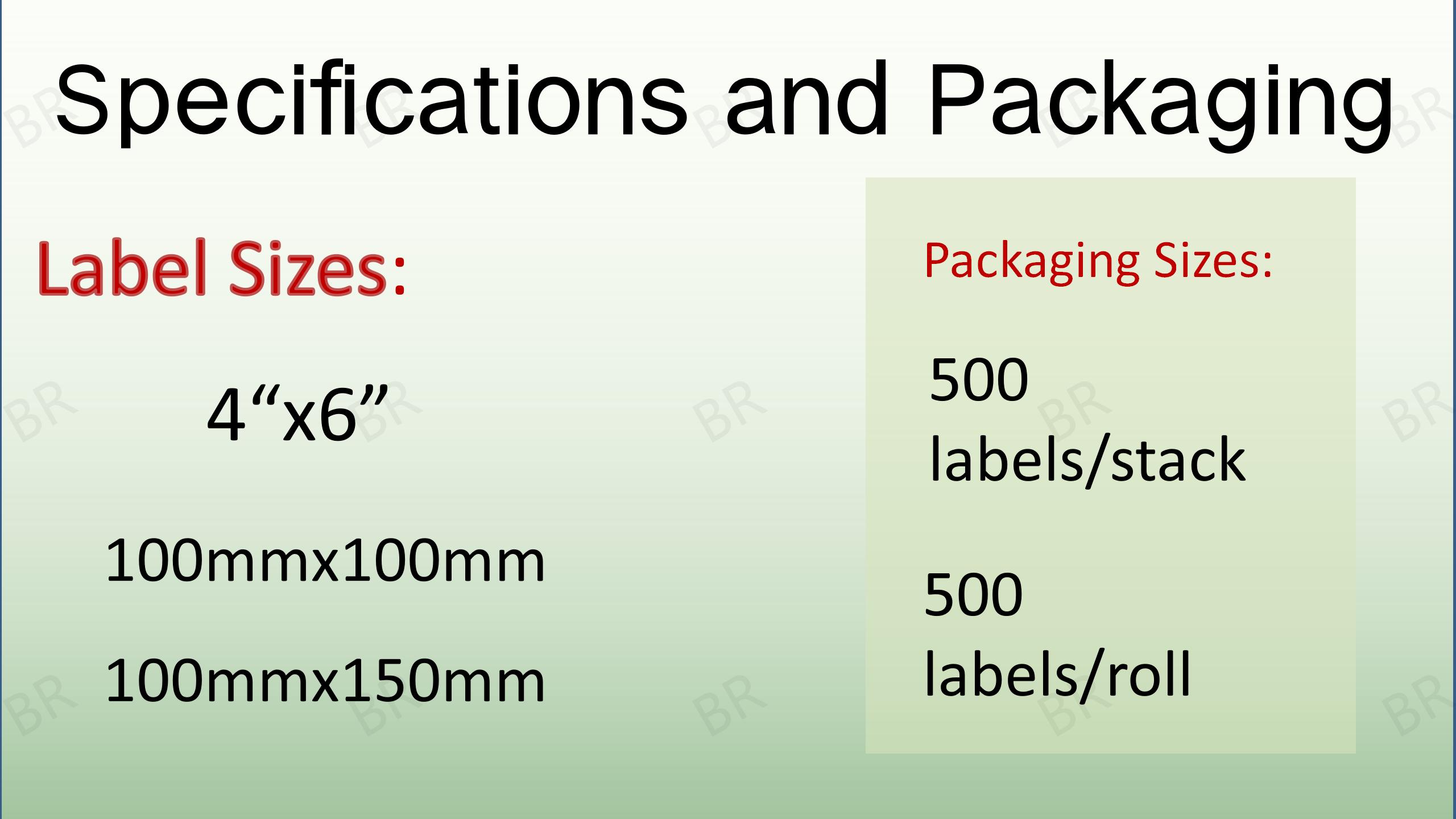 100x150 Size Logistics and Express Sheet 50*37*24mm Box Gauge for Packaging Labels