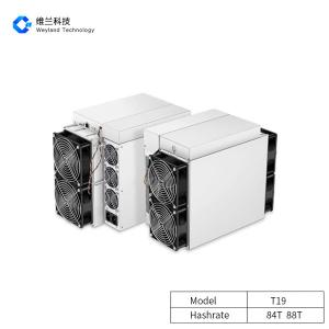 China 37.5W/T Asic Bitmain Antminer T19 84TH/S , 88T BTC Bitcoin Miner wholesale