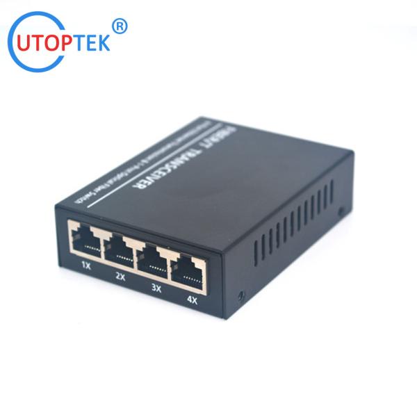 10/100/1000Mbps 4port RJ45+1port SFP/SC fiber ethernet media converter switch