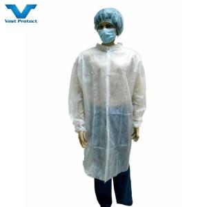 China VPT-501 Customized Request Disposable Protective Workwear Nonwoven Anti-Dust Lab Coat wholesale
