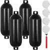 China 4 Ribbed Twin Eyes Boat Fender 8.5 x 27 in Boat Fenders with Pump Inflatable Boat Fender Bumper Black wholesale
