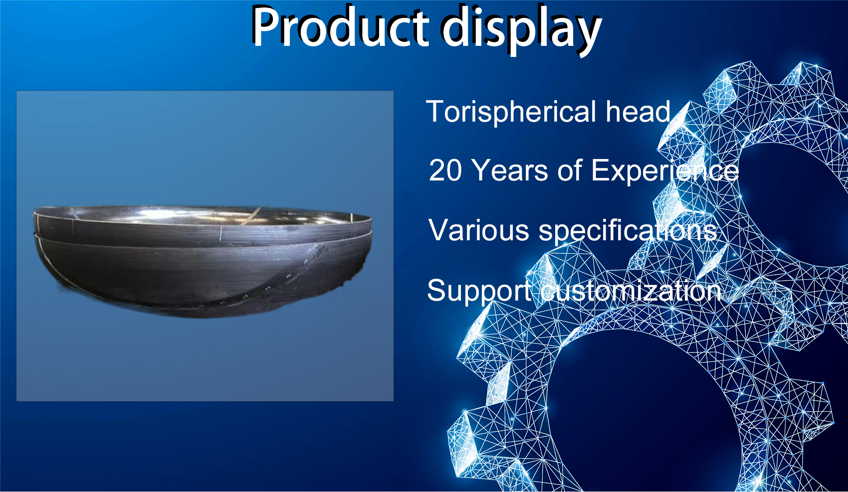 304/316 Stainless Steel Torispherical Heads for Tank End Head OBM Customized Services