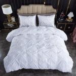 Popularity Stock 90GSM 3 Pieces Pintuck Cover Soft Microfiber Bedding Set All