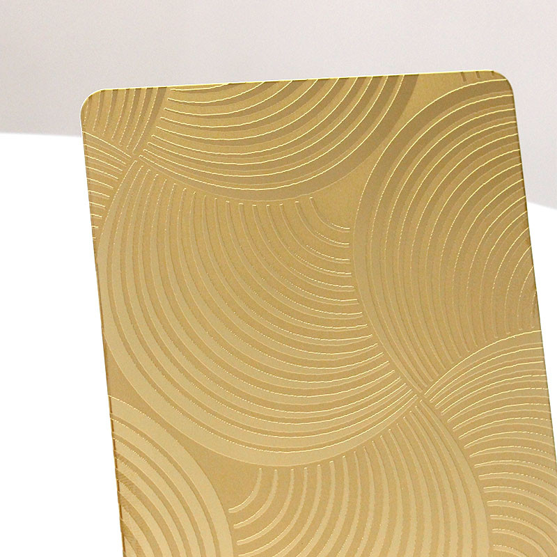 ASTM Stainless Steel Etched Plate Gold Customized Pattern For Wall Elevator Decoration
