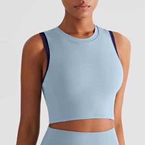 China Nuls Skin Friendly Contrast Color Sports Bra Gathered Fitness Yoga Vest Top wholesale