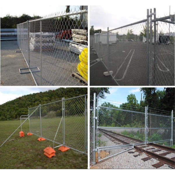 Depot Ready Temporary Portable Security Fence Panels Stackable Ballast Rapid Deploy System