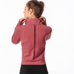 280gsm Women Yoga Jacket Turtleneck Zipper Slim Fit Yoga Jacket With Hidden