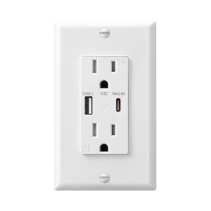 Buy cheap PC ABS AC Wall Outlet 15A With USB Charging Ports UL 498 Standard from wholesalers
