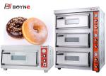 Stainless Steel Commercial Pizza Oven Three Deck Bakery Oven With Stone