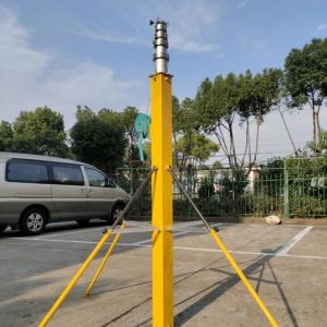 China 30ft 9m hand winch up vehicle mast telescoping antenna mast with steel plate stand portable on sale
