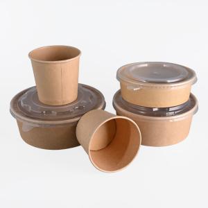 China Round Thick Disposable Paper Food Containers For Food WaterProof wholesale