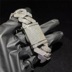 18mm Vvs Moissanite Hip Hop Cuban Chain Bracelet Claw Setting 925 Sterling