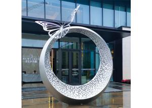 China Outdoor Decoration Stainless Steel Butterfly Sculpture Large With Light wholesale